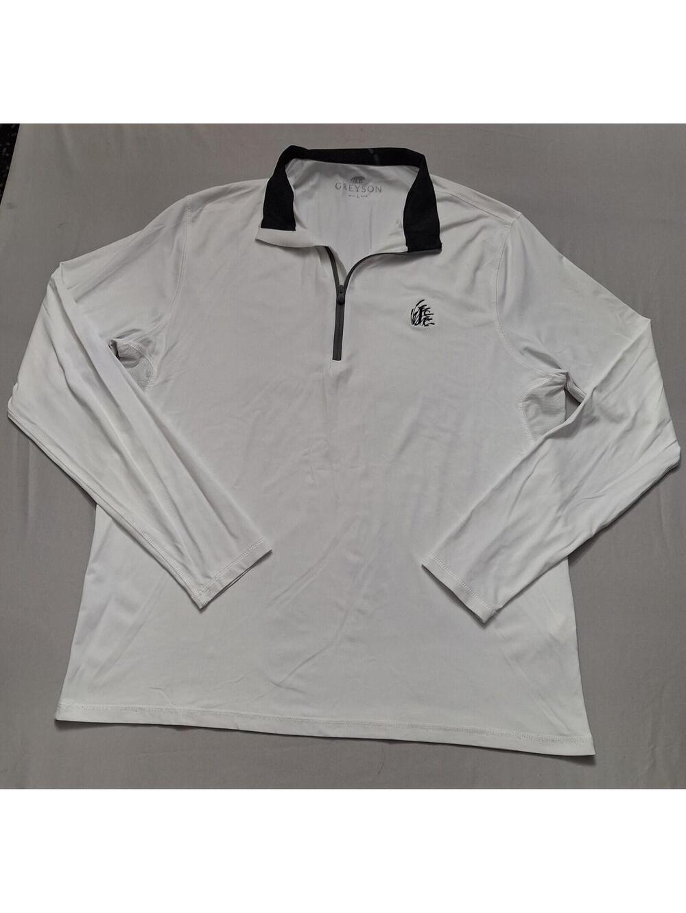 Greyson Wolf Logo Tate 1/4 Zip Shirt Mens L Pullover Performance Golf Active